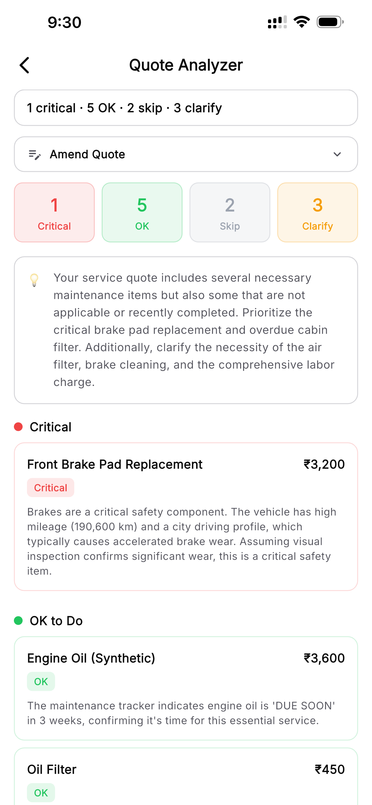 VehIQ Quote Analyser